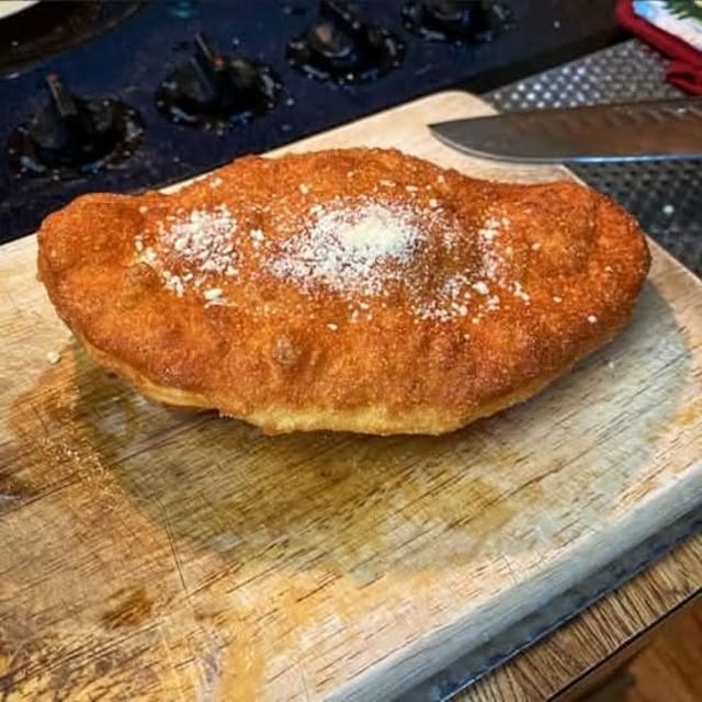 Fried Calzone crispy golden.