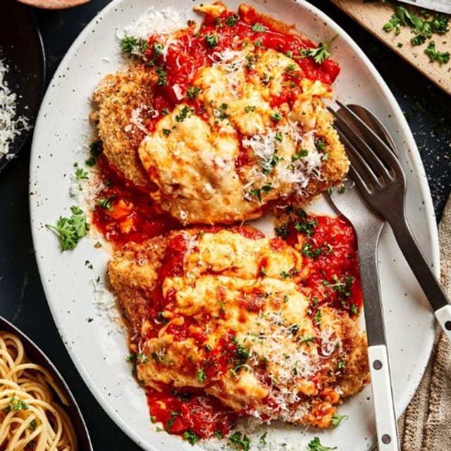 Chicken Parmesan - Chicken Parmigiana.