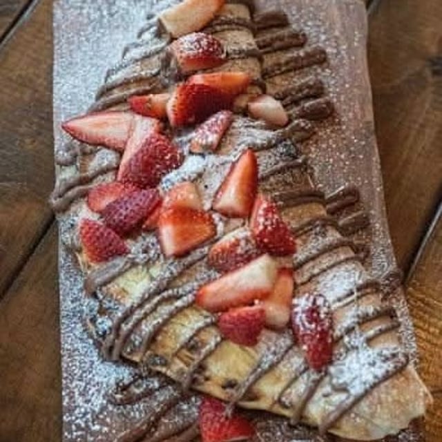 Calzone with strawberries.